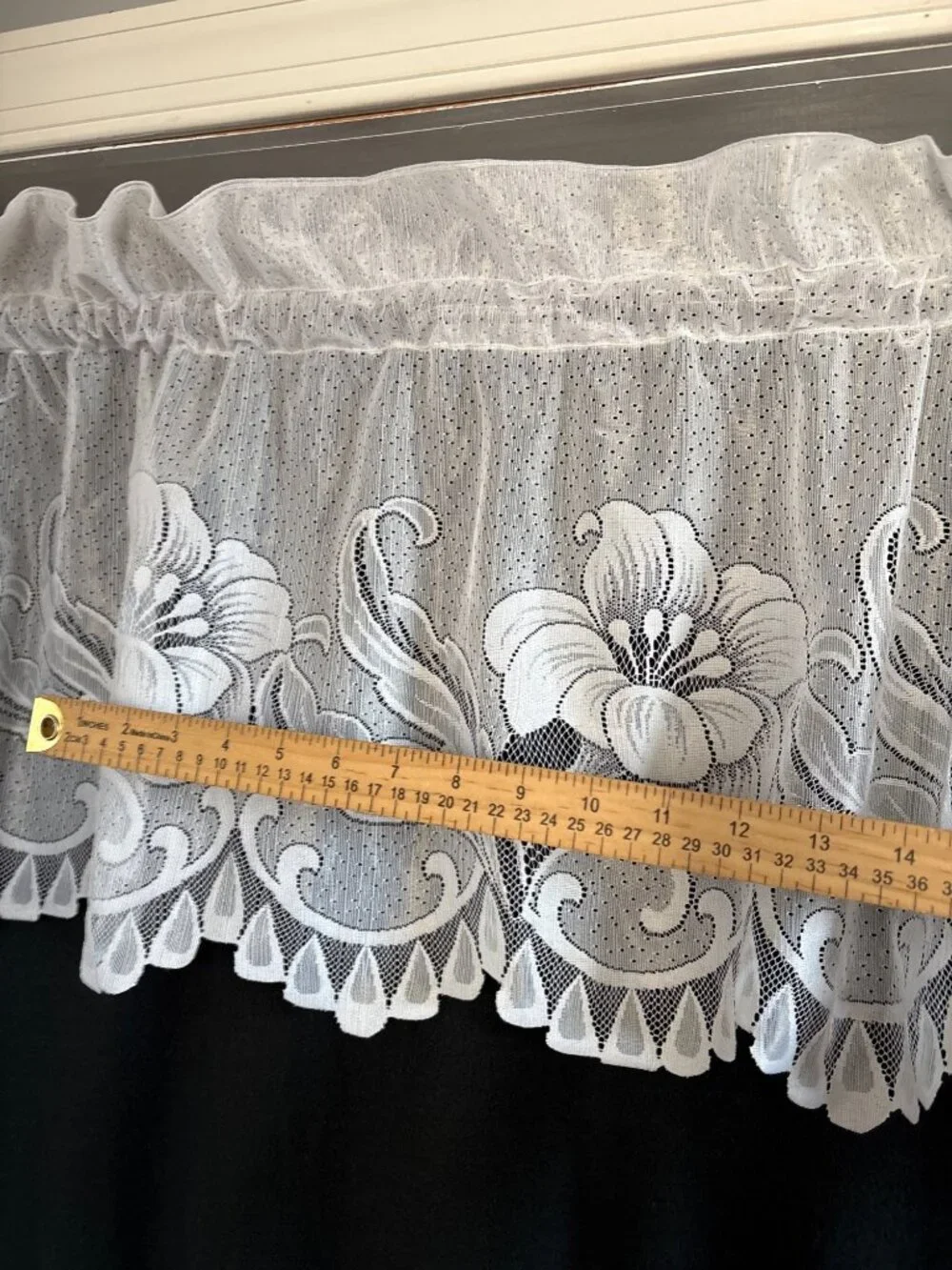 Floral Lace Valance Curtain Panels 36